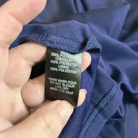 Lulus Womens Blue Madalyn V-Neck Lace & Chiffon Full Length A-Line Gown Medium - Picture 8 of 8